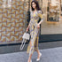 Blocked Grey & Yellow Maxi Dress - ROUTINE FASHION